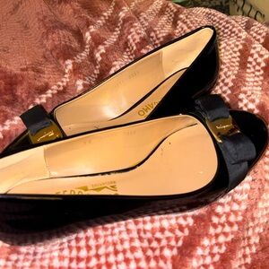 Salvatore Ferragamo Black Patent Leather Classic Pumps